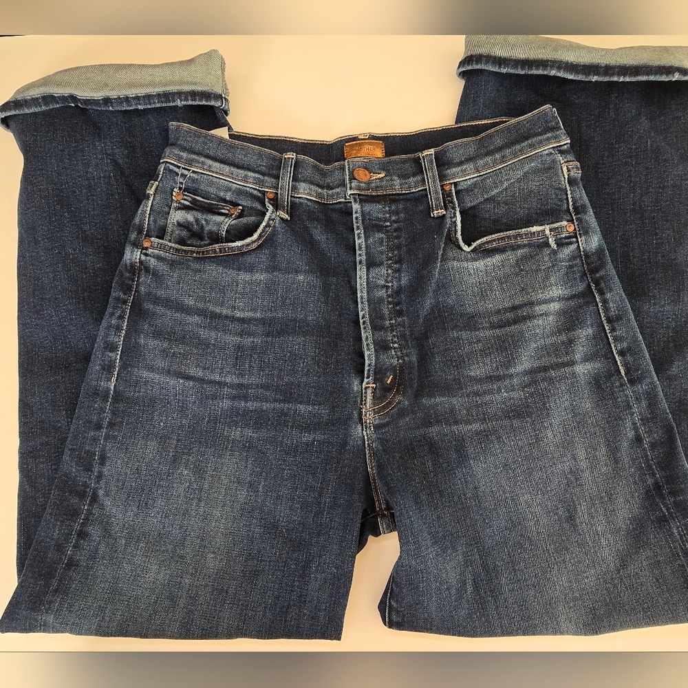 Mother The Rambler Ankle Don't Mind Me Jeans in Blue Size 31 - Picture 2 of 9
